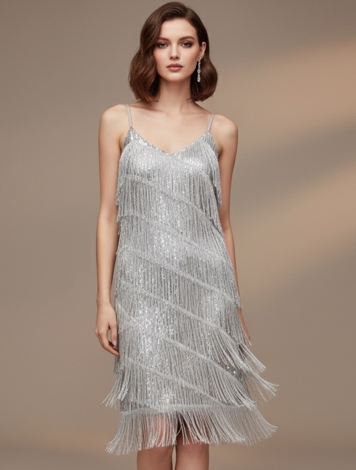 Grossiste Flam Mode - Robe à franges effet Charleston