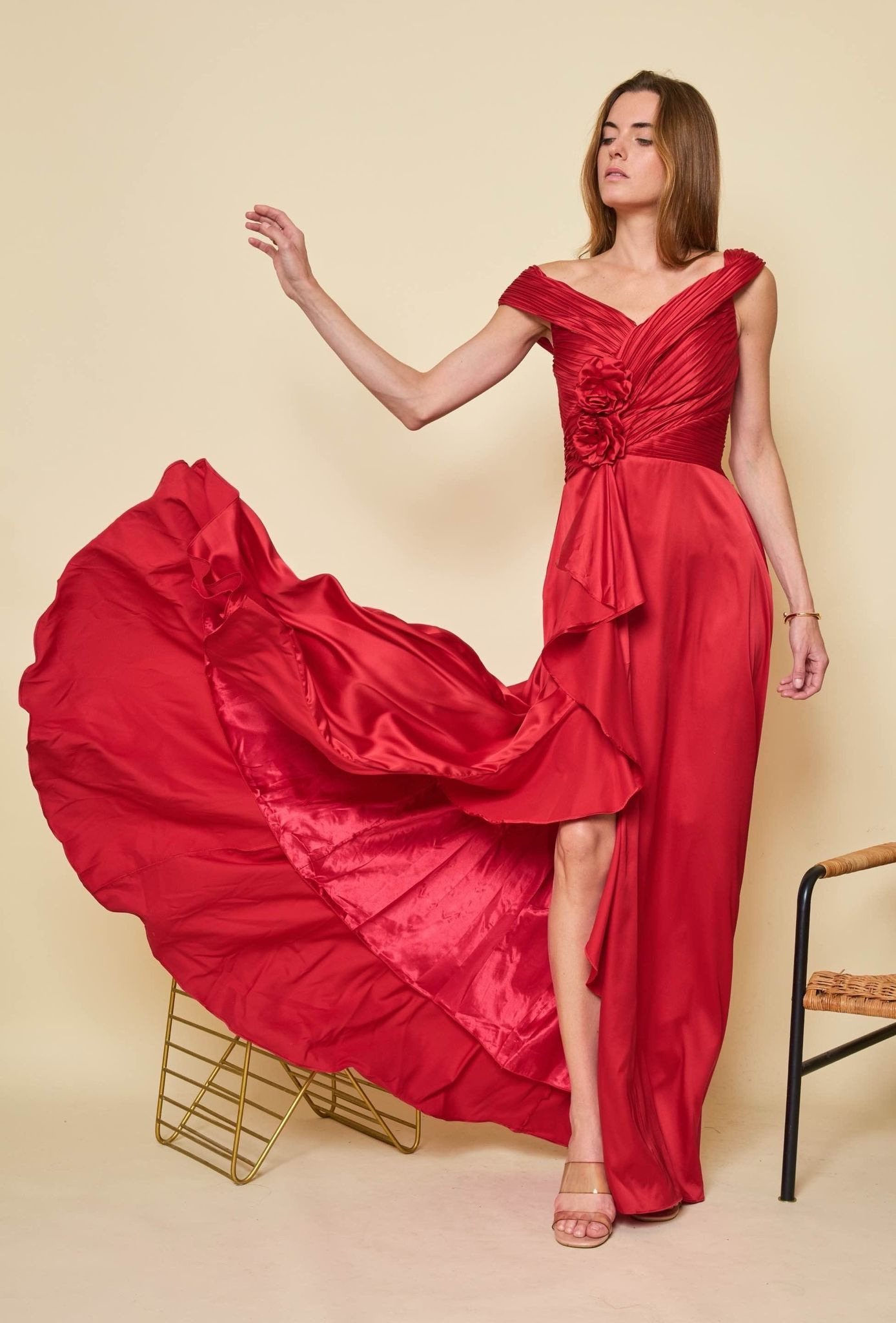 Wholesaler Flam Mode - Ruffled evening dress