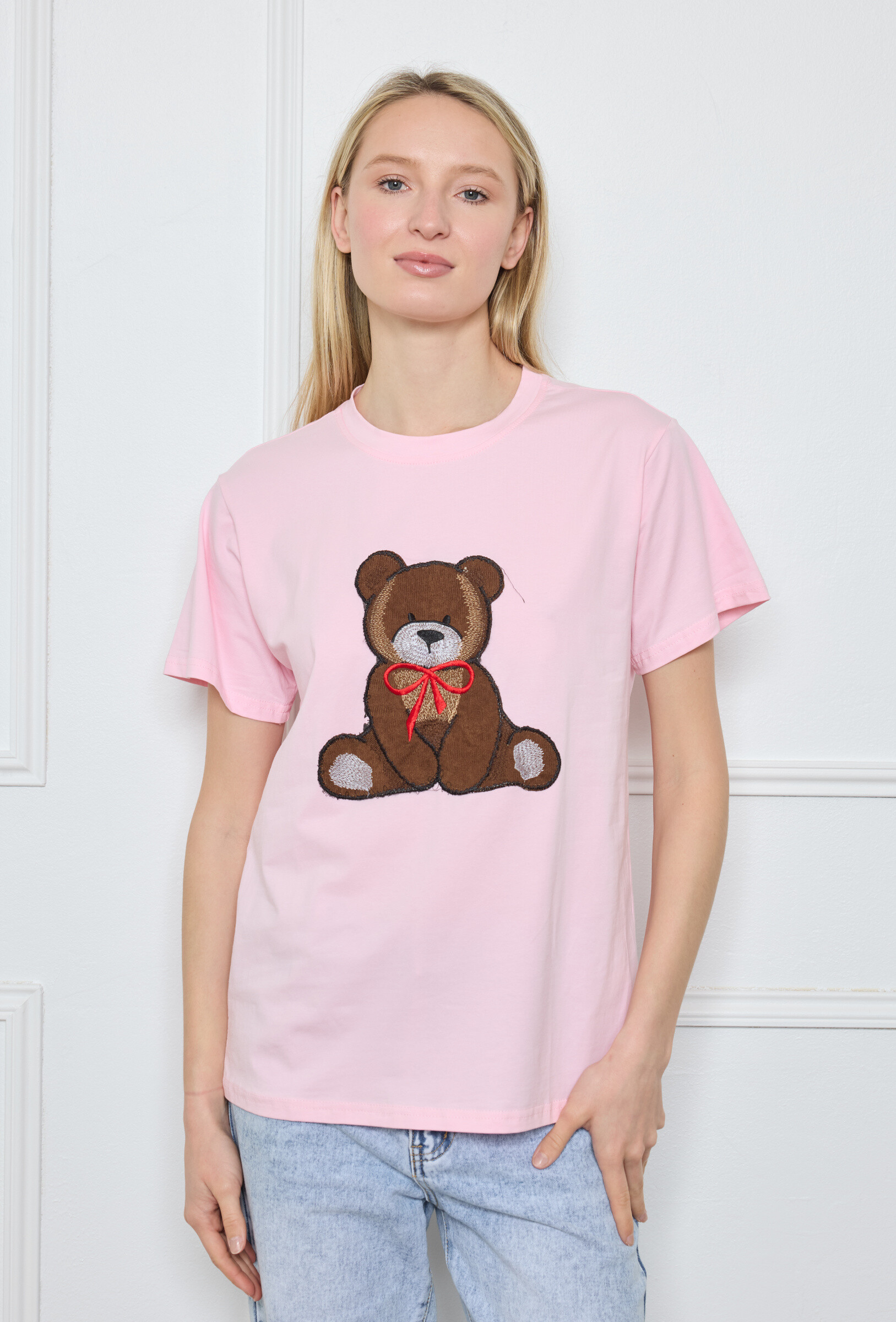 Wholesaler Flam Mode - Fun and cute t-shirt is adorned with an adorable pattern of teddy bear