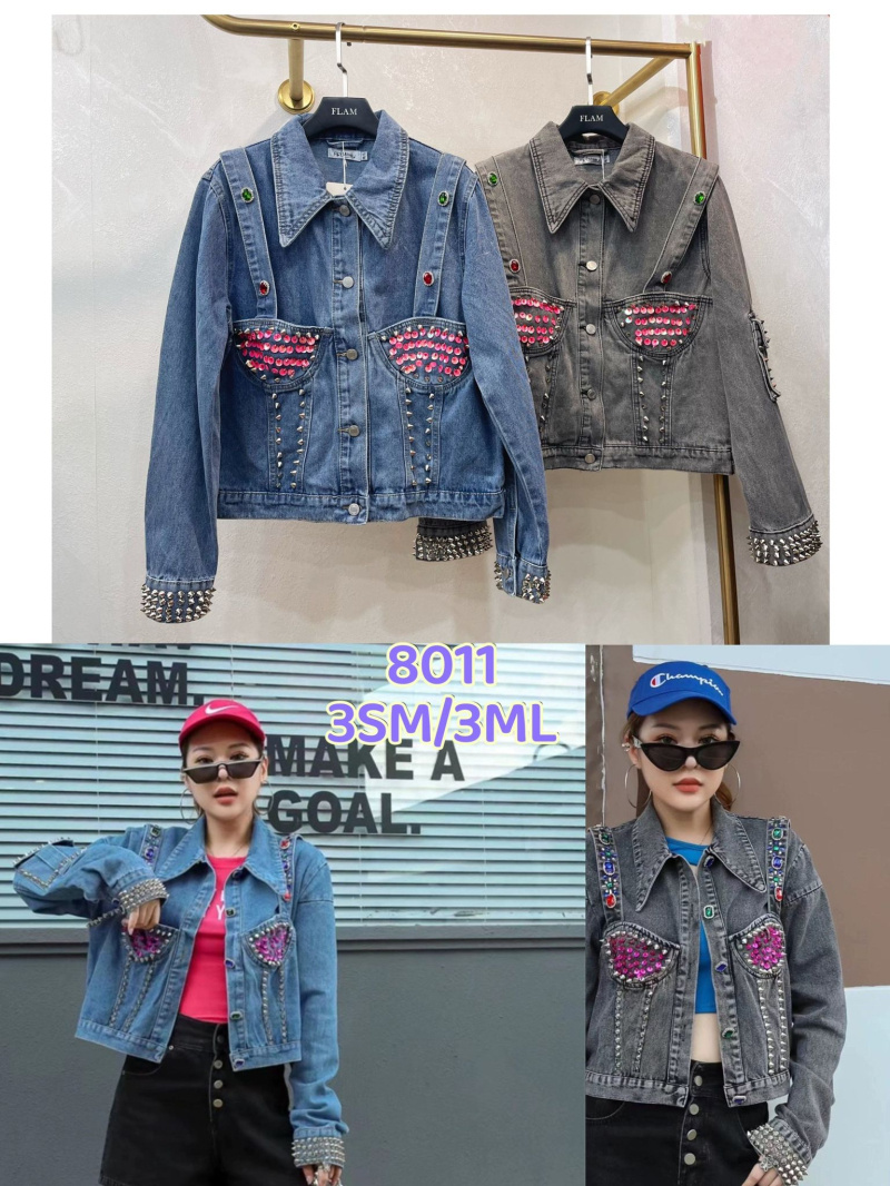 Grossiste Flam Mode - VESTE EN JEAN AVEC CLOU