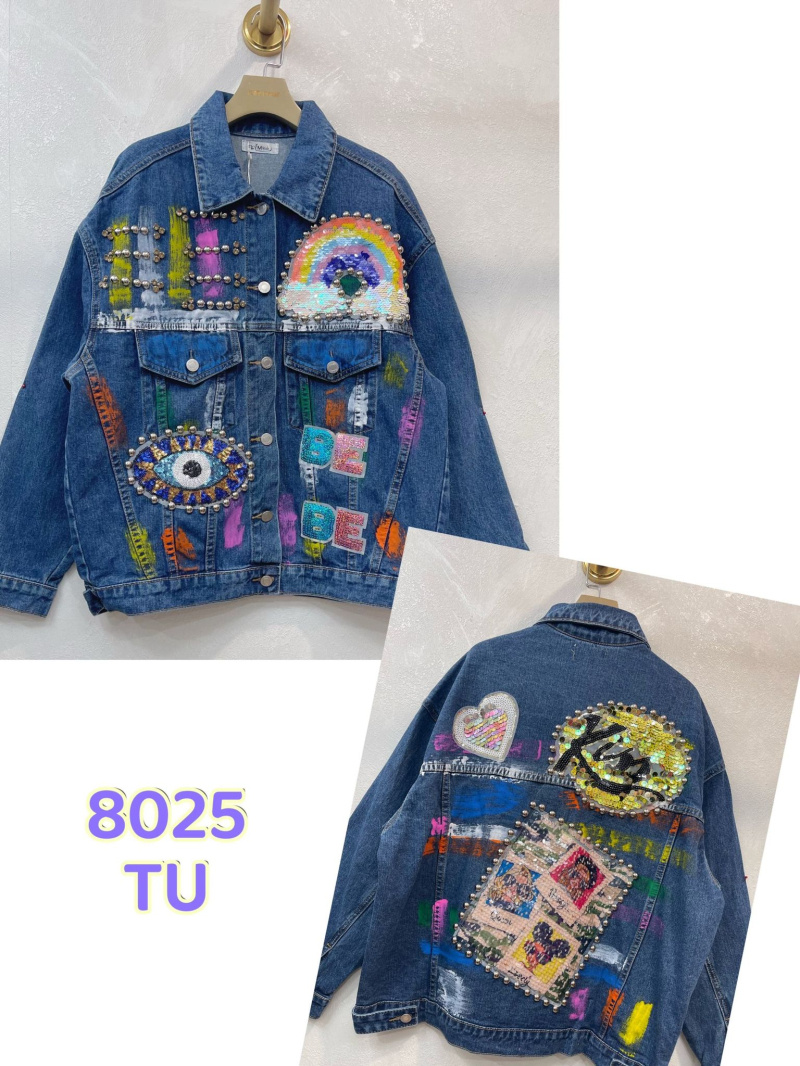 Grossiste Flam Mode - veste en jean avec les paillette