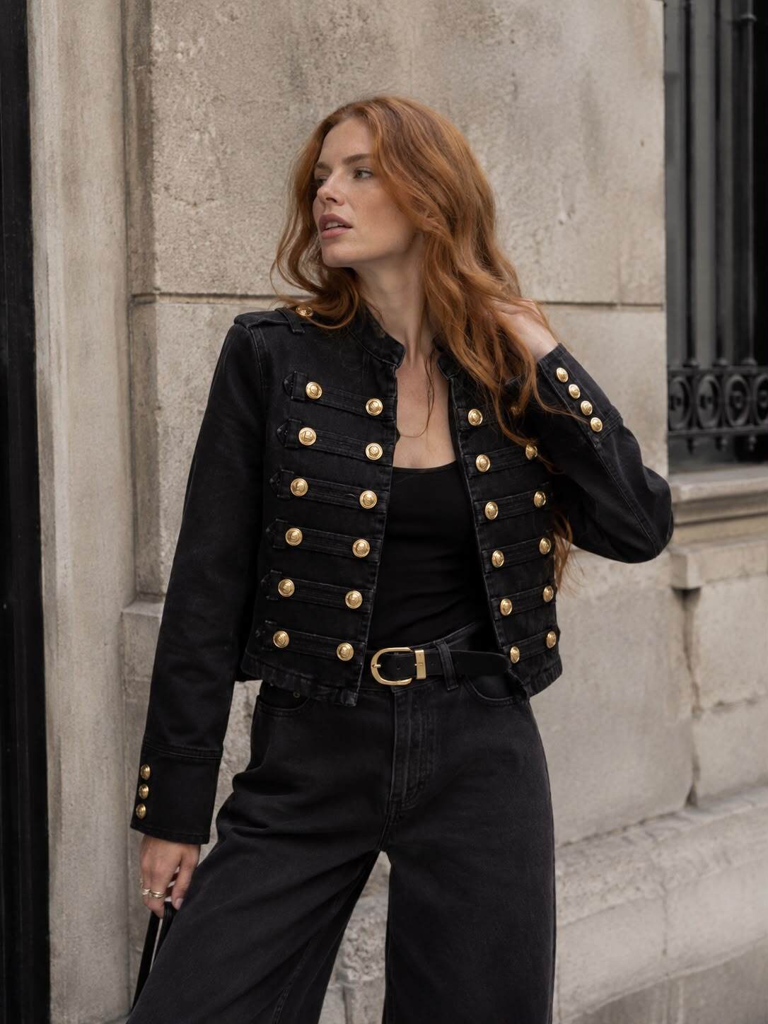 Grossiste Flam Mode - Veste en jean style officier
