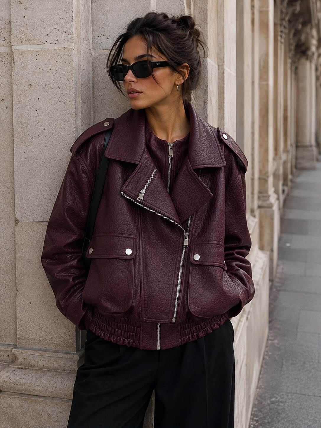 Großhändler Flam Mode - Strukturierte Bikerjacke