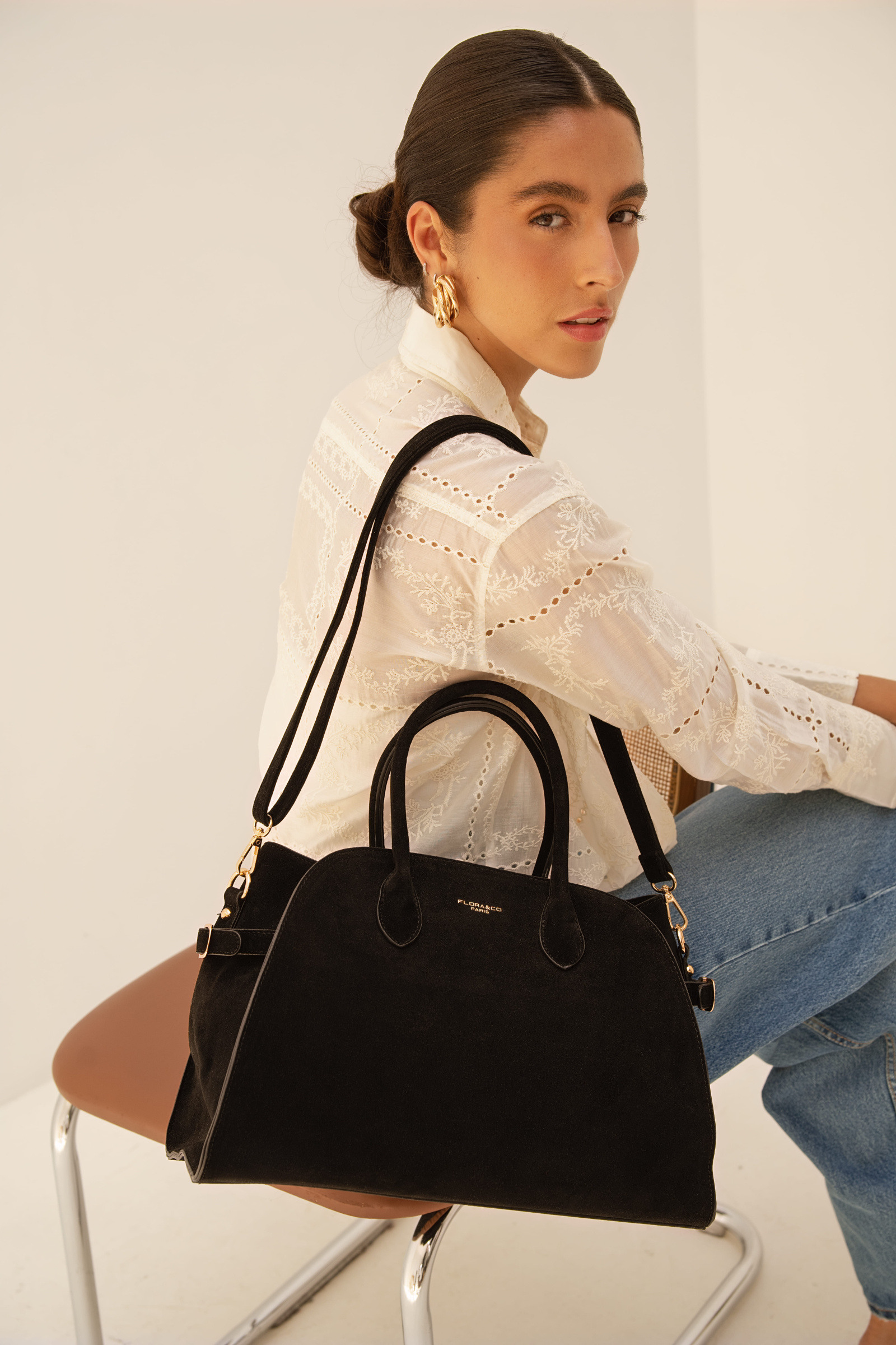 Wholesaler Flora & Co - Suede handbag