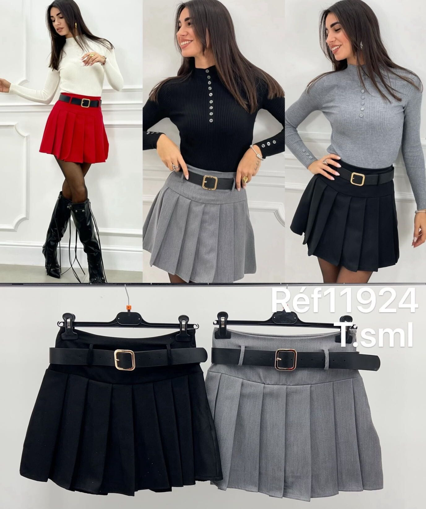 Grossiste FOLIE LOOK - Jupe short plissé uni confortable