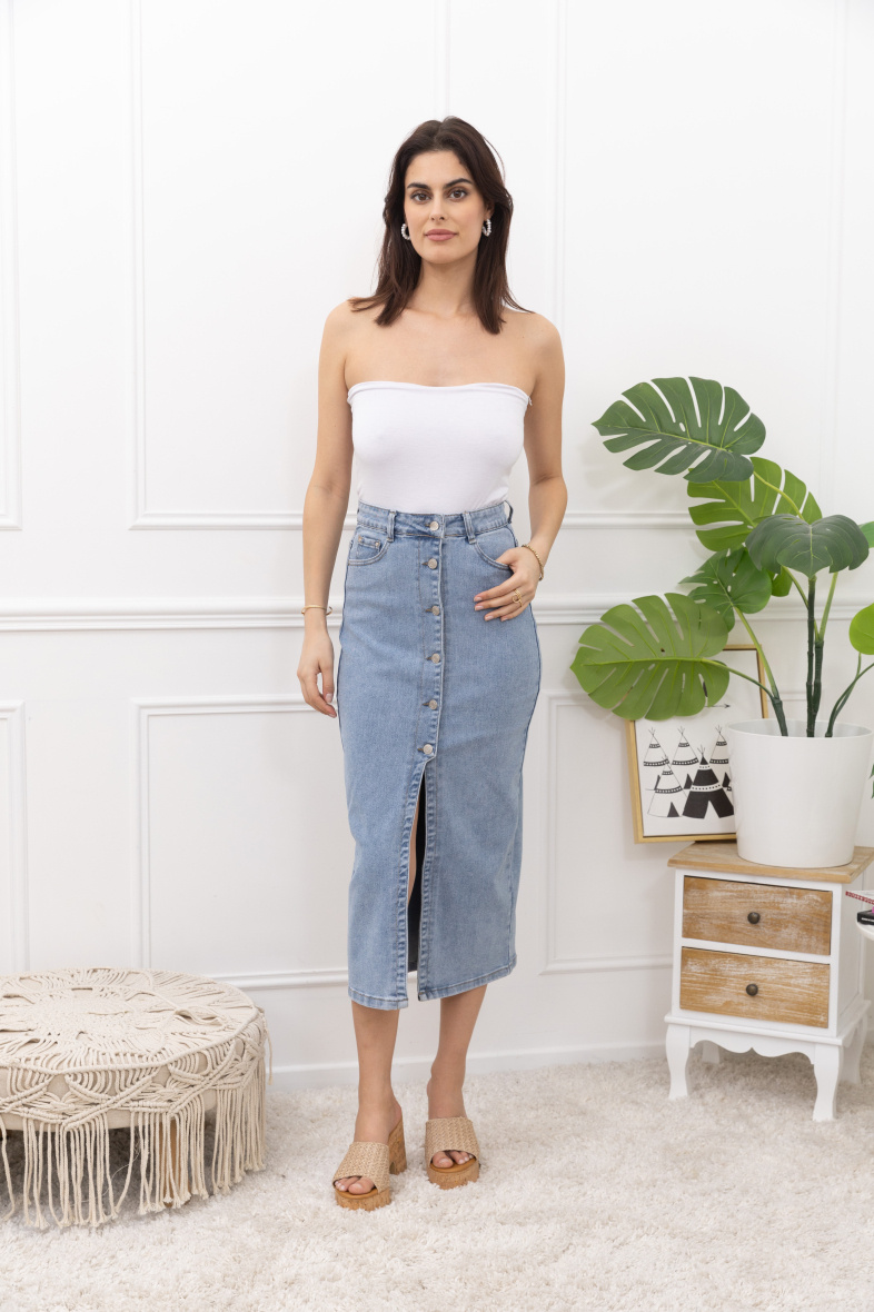 Wholesaler FOLYROSE - Long skirt with buttons