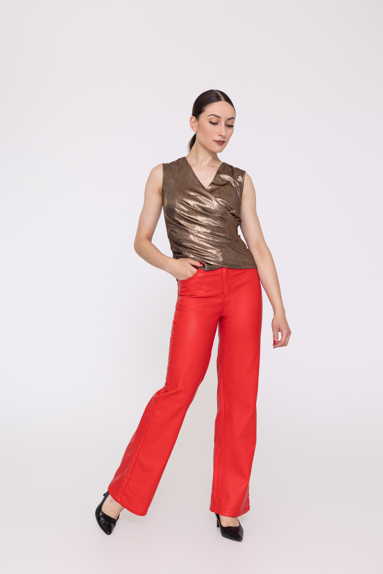 Wholesaler FOLYROSE - Coated pants wideleg