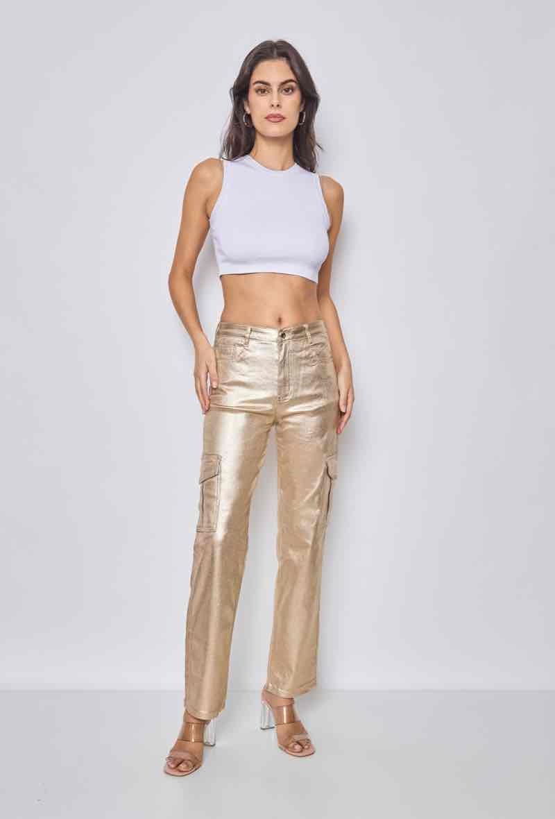 Wholesaler FOLYROSE - Gold cargo pants
