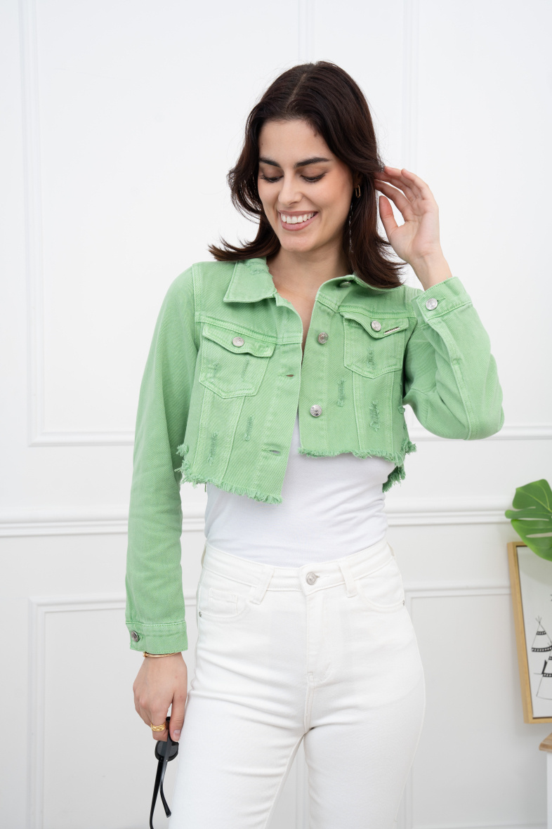 Wholesaler FOLYROSE - Short denim jacket