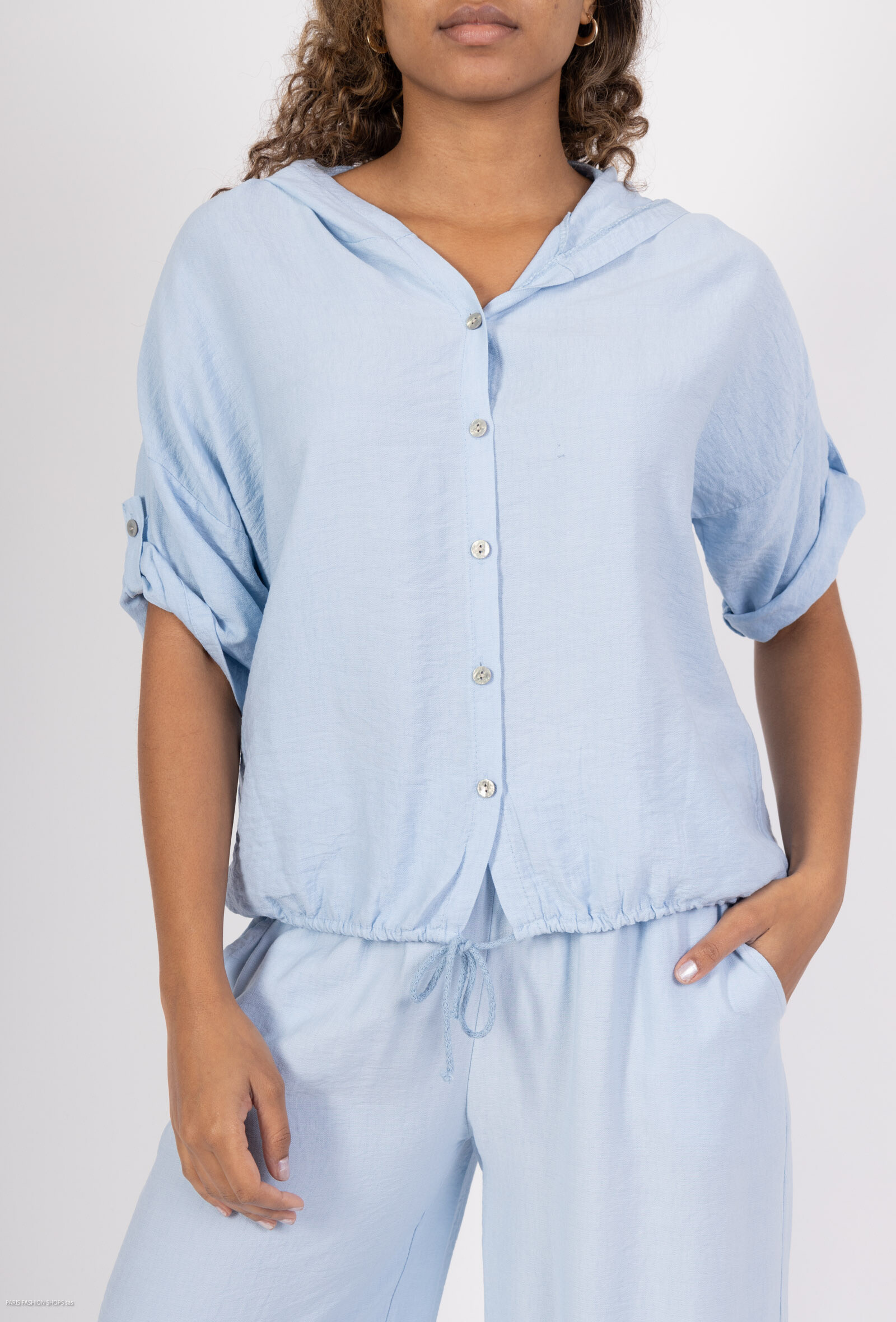 Wholesaler For Her Paris Grande Taille - Top Shirt with short sleeves with hood