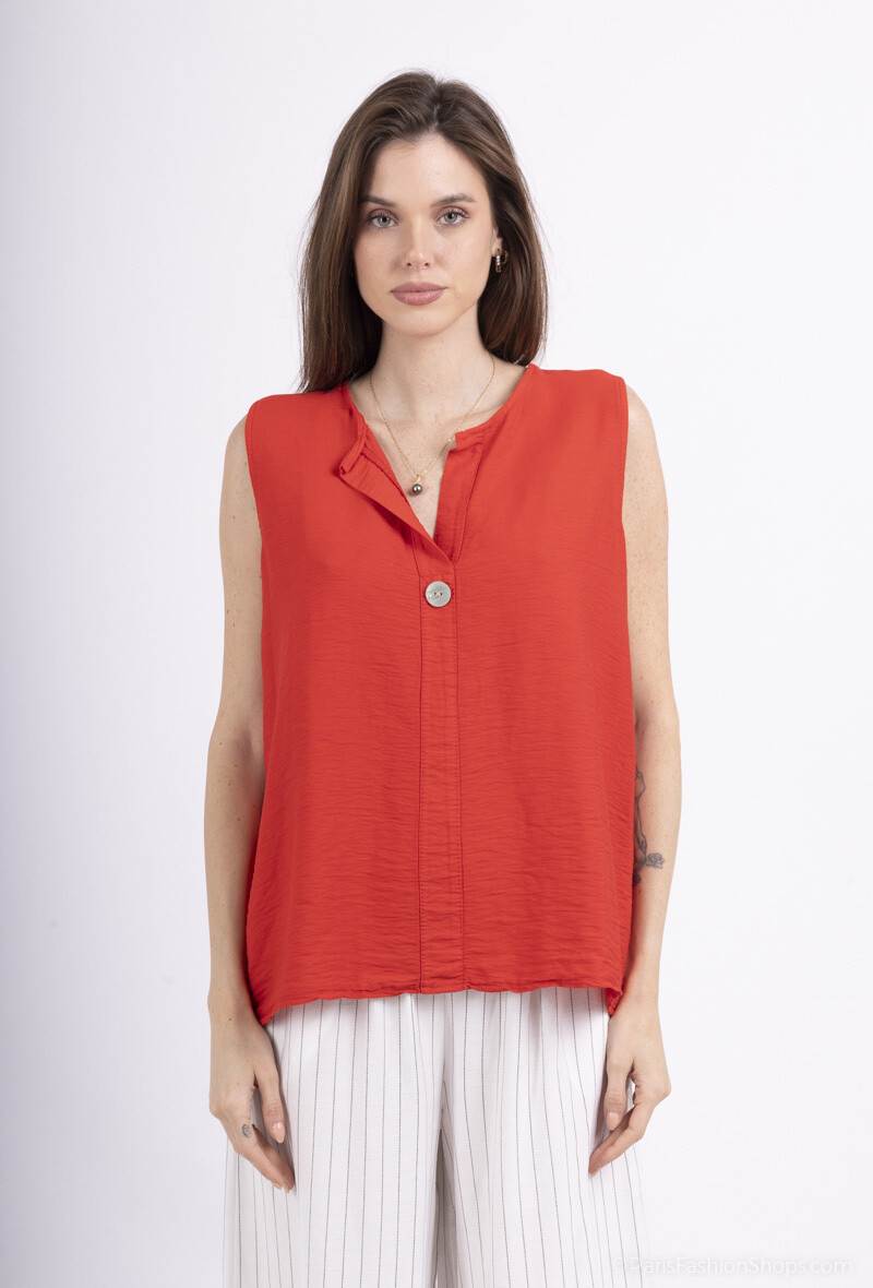Wholesaler For Her Paris Grande Taille - Tank top of viscose with a button