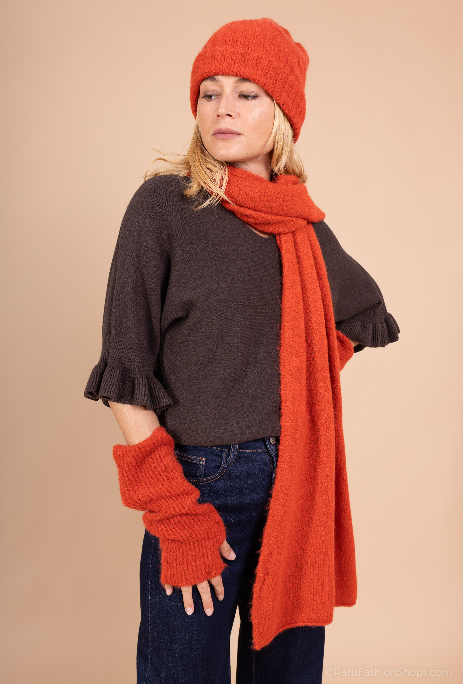 Wholesaler For Her Paris Grande Taille - Long stole scarf in baby alpaca, non-itchy, understated elegance