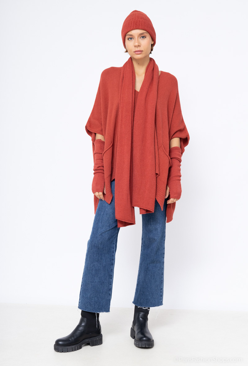 Wholesaler For Her Paris Grande Taille - Poncho/scarf/hat set
