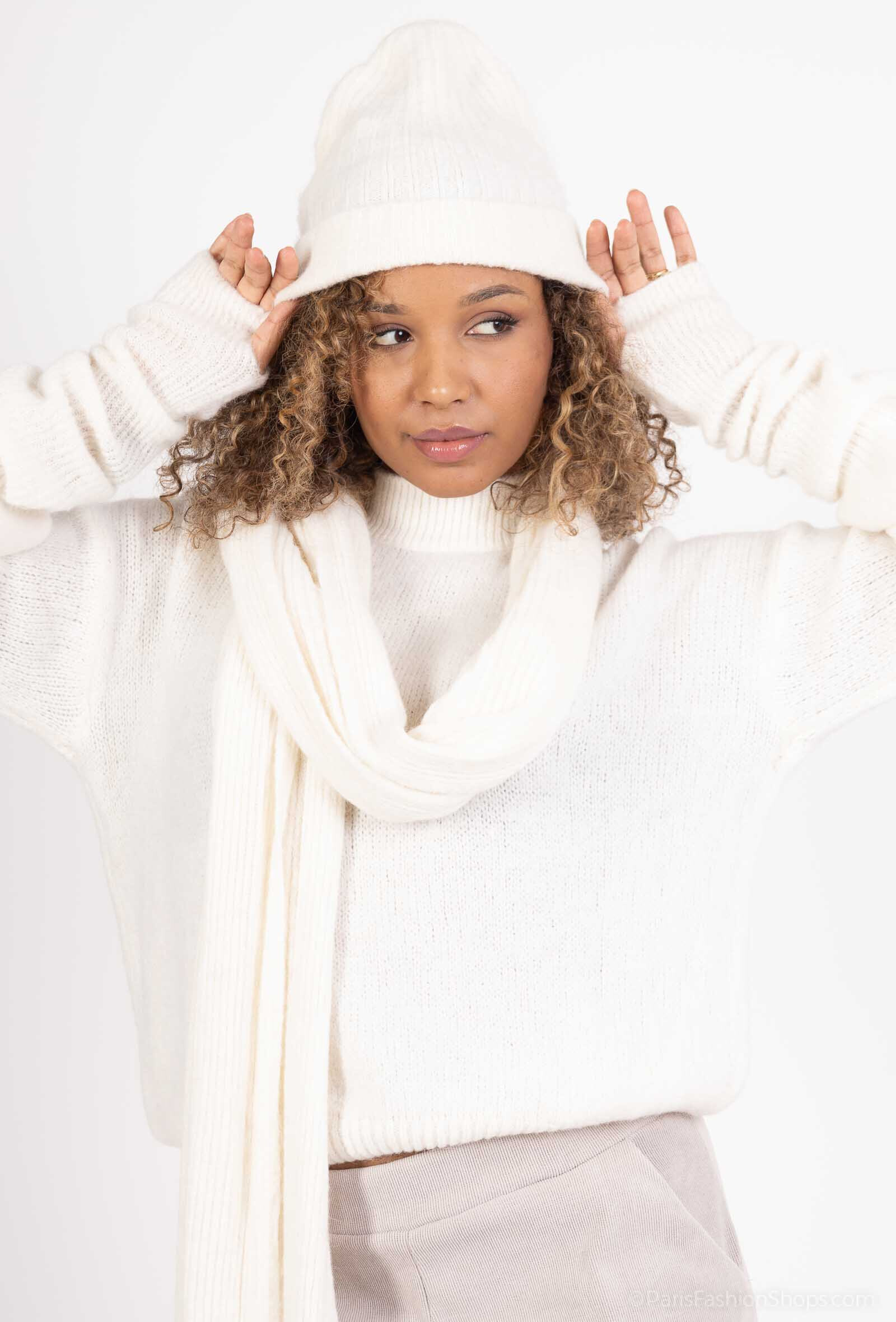 Wholesaler For Her Paris Grande Taille - Baby Alpaca Ribbed Hat and Mittens Set
