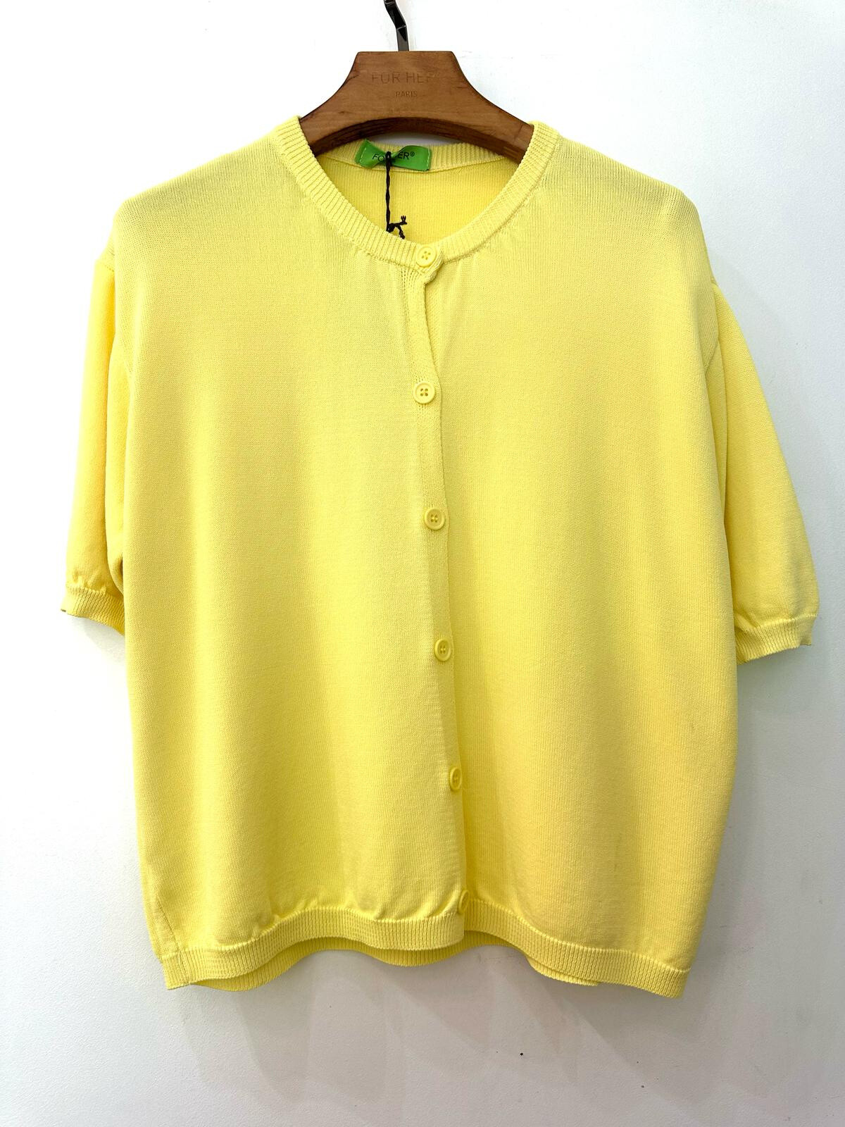 Wholesaler For Her Paris Grande Taille - Round neck viscose vest short sleeves with buttons