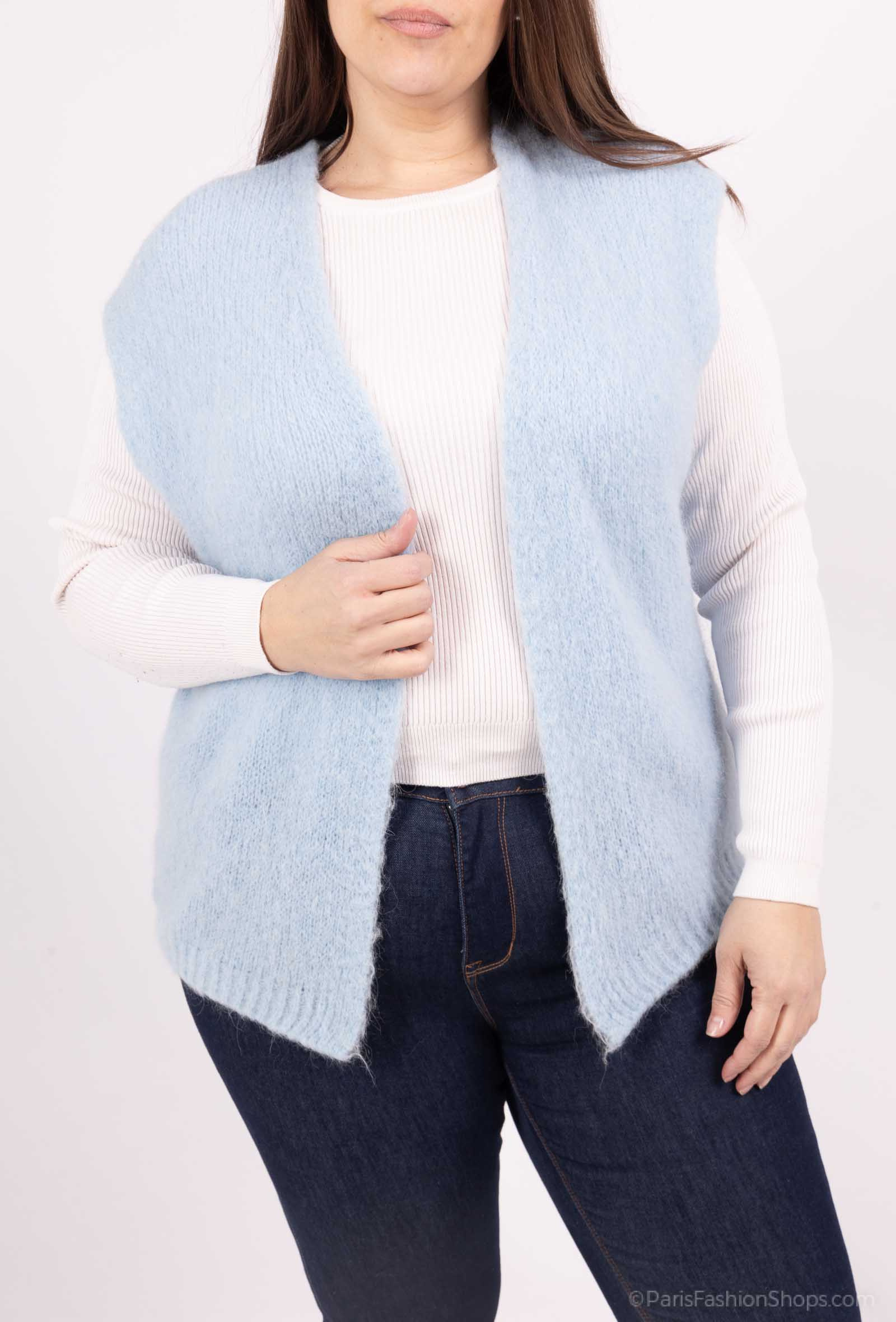 Wholesaler For Her Paris Grande Taille - Solid sleeveless baby alpaca vest does not itch