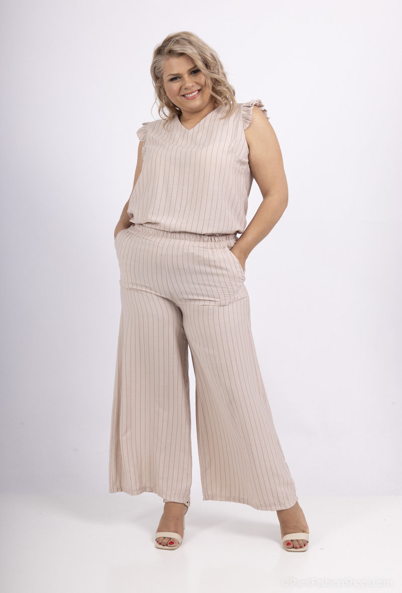 Wholesaler For Her Paris Grande Taille - wide viscose striped pants