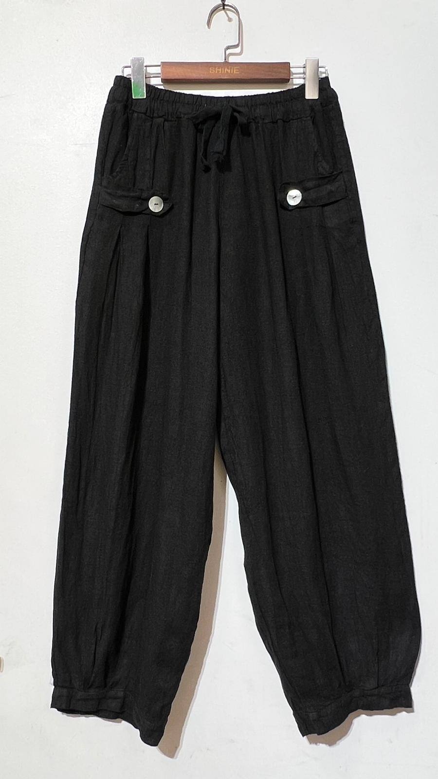 Wholesaler For Her Paris Grande Taille - Premium trousers in 100% pure linen with an elastic waistband for natural elegance