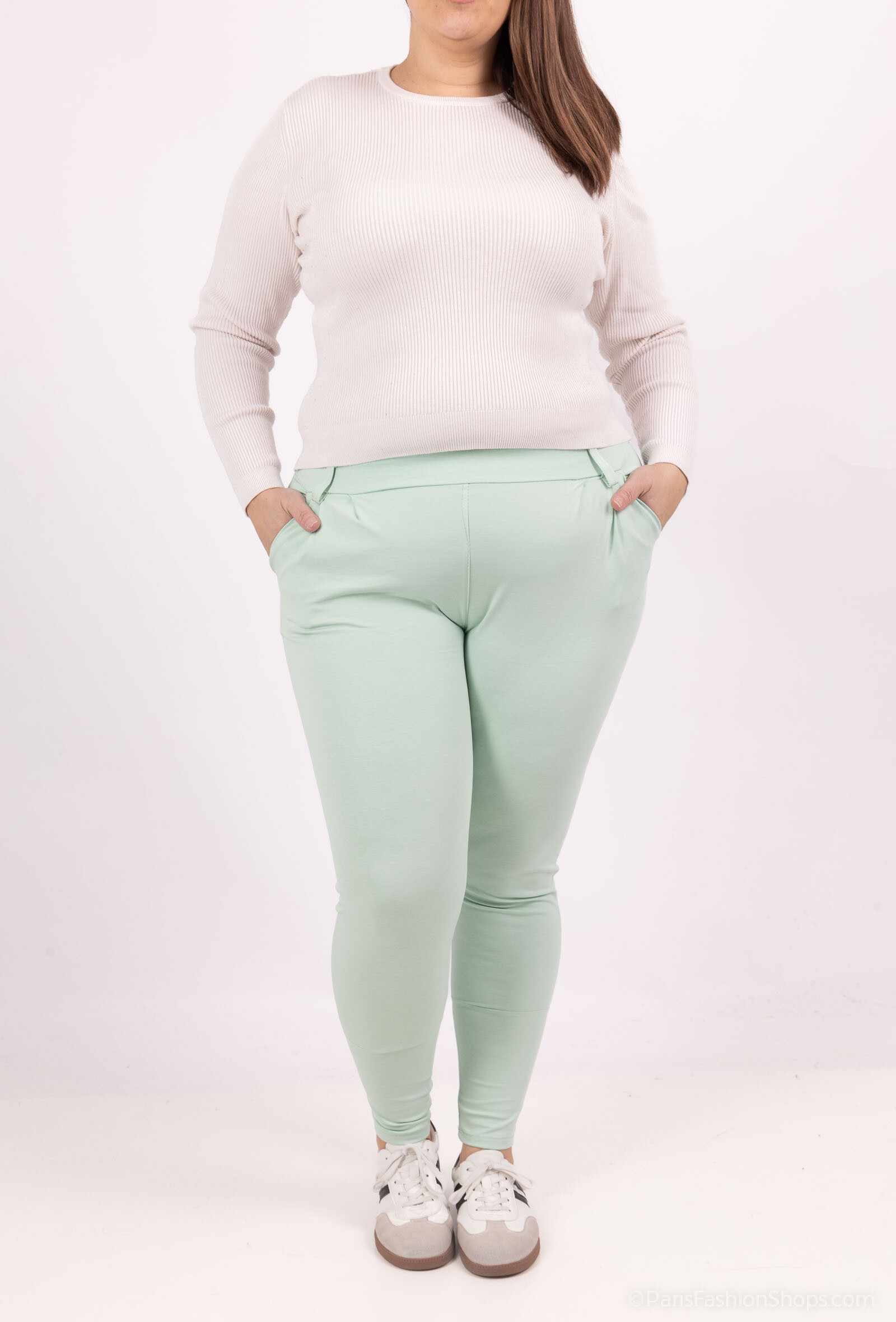Wholesaler For Her Paris Grande Taille - Cotton pants elasticated low tight
