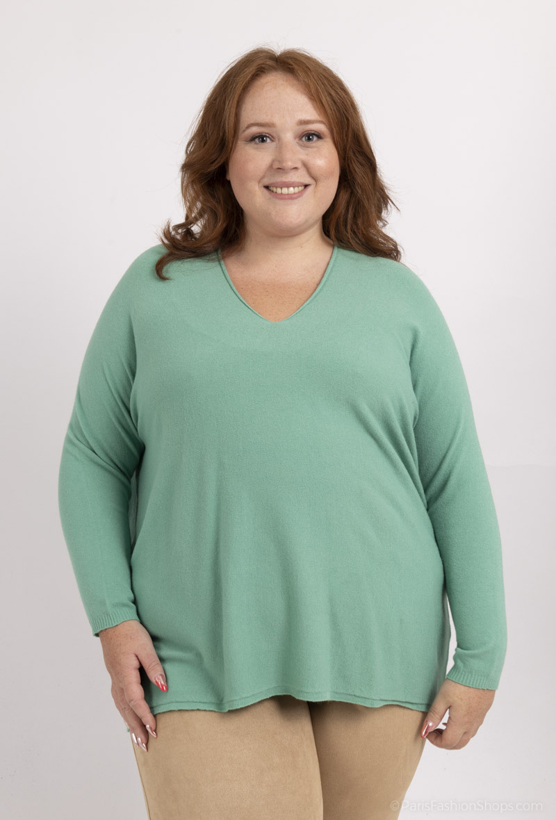 Wholesaler For Her Paris Grande Taille - Oversized V-neck knit tunic