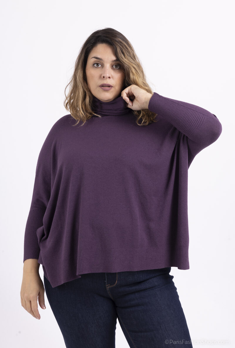 Großhändler For Her Paris Grande Taille - Oversize-Rollkragenpullover