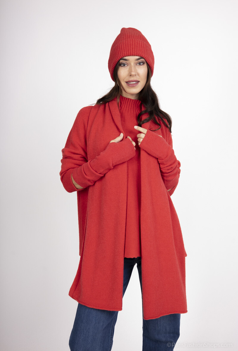 Mayorista For Her Paris Grande Taille - Jersey de punto liso con cuello chimenea y manga larga