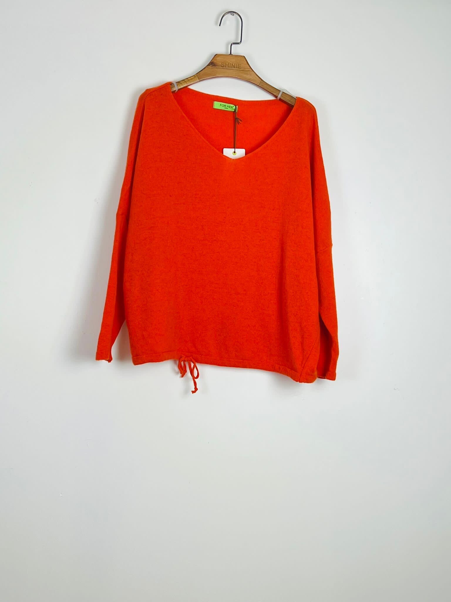 Großhändler For Her Paris Grande Taille - Unifarbener Woll-Oversize-Pulli Pullover