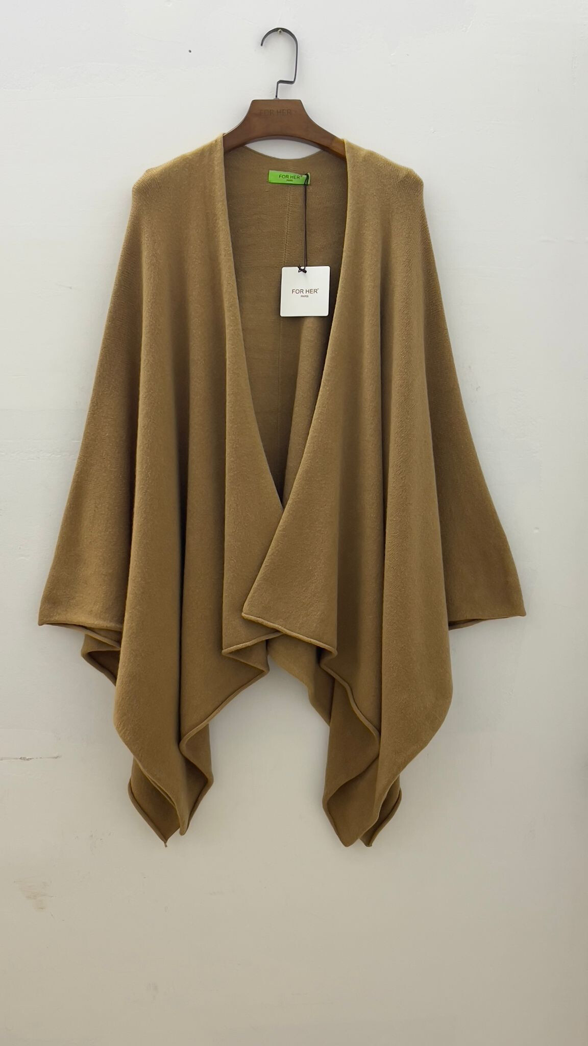 Grossista For Her Paris Grande Taille - Poncho monocolore con tocco di cachemire