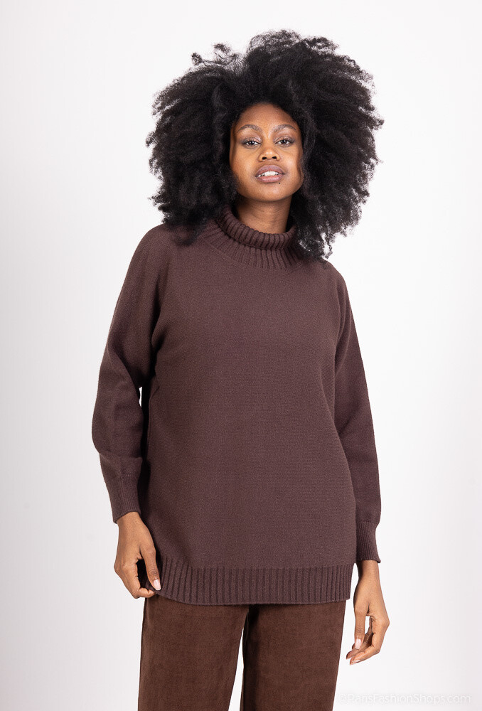 Großhändler For Her Paris Grande Taille - Übergroßer, langärmliger Kaschmirpullover mit Trichterkragen