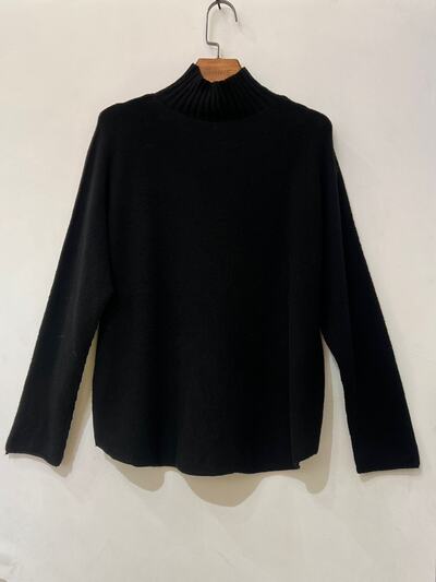 Grossiste For Her Paris Grande Taille - Pull uni oversize col montant manches longues Grossiste For Her Paris Grande Taille - Pull uni oversize col montant manches longues