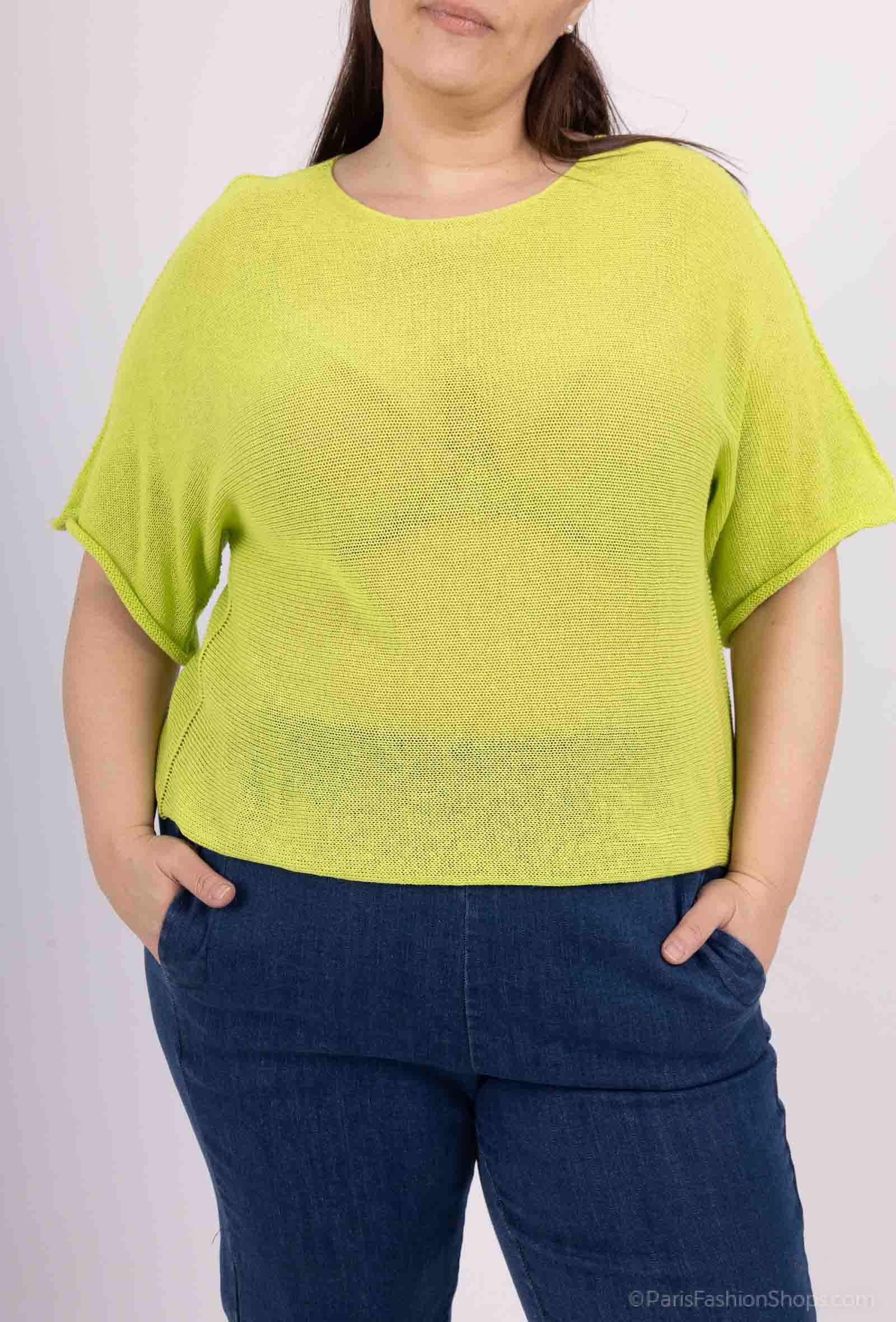 Wholesaler For Her Paris Grande Taille - Swear without seamless in 100% cotton 3/4 round neck cotton