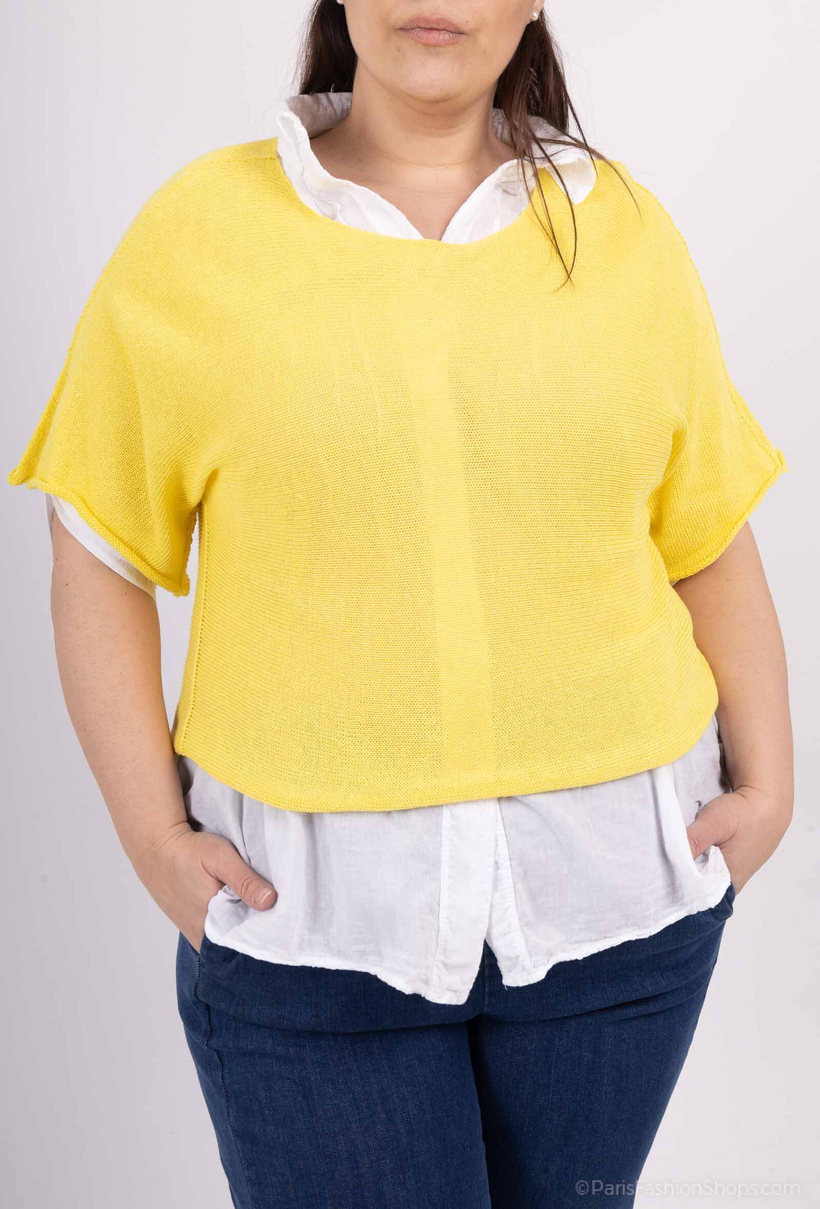 Mayorista For Her Paris Grande Taille - Jurar sin costuras en algodón 100% algodón de 3/4 de cuello redondo