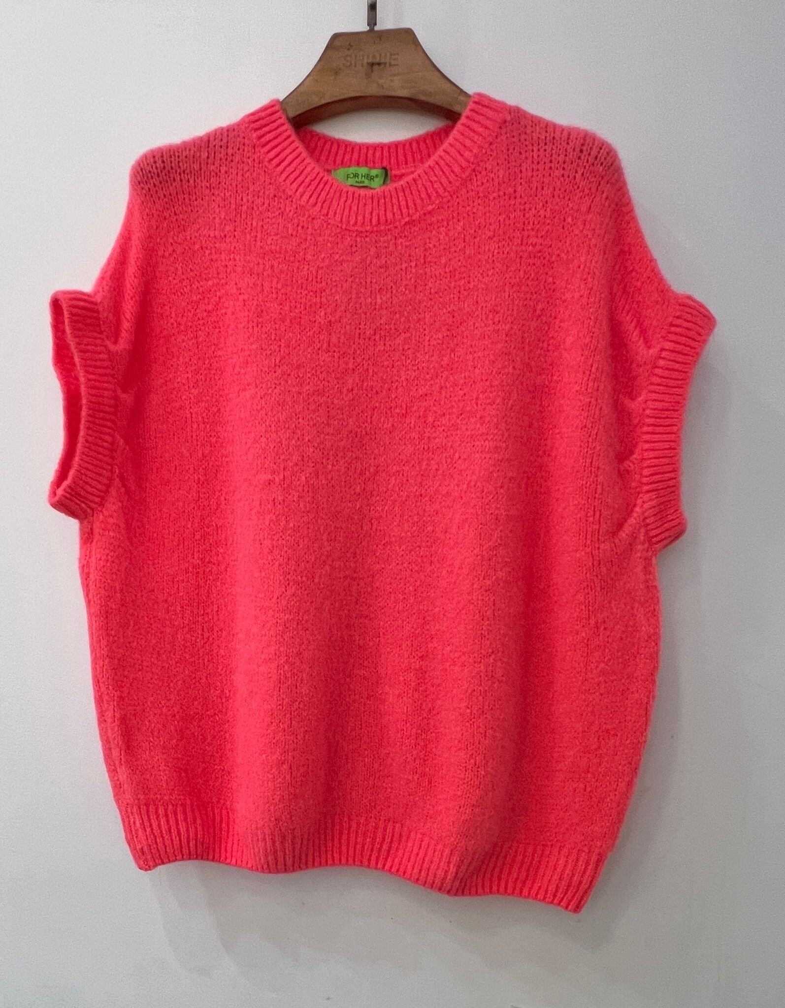 Grossista For Her Paris Grande Taille - Poncho unico a maniche corte e scollo rotondo in baby alpaca
