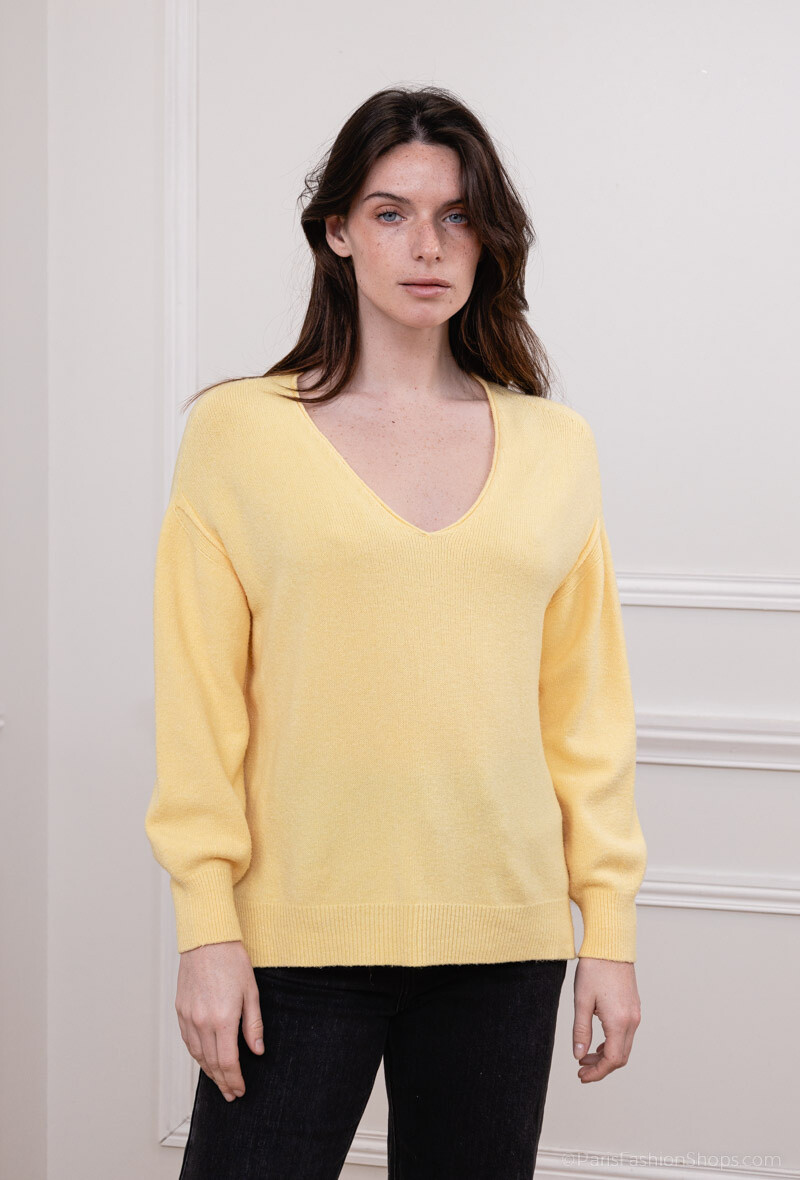 Mayorista For Her Paris Grande Taille - Suéter oversize liso con cuello V