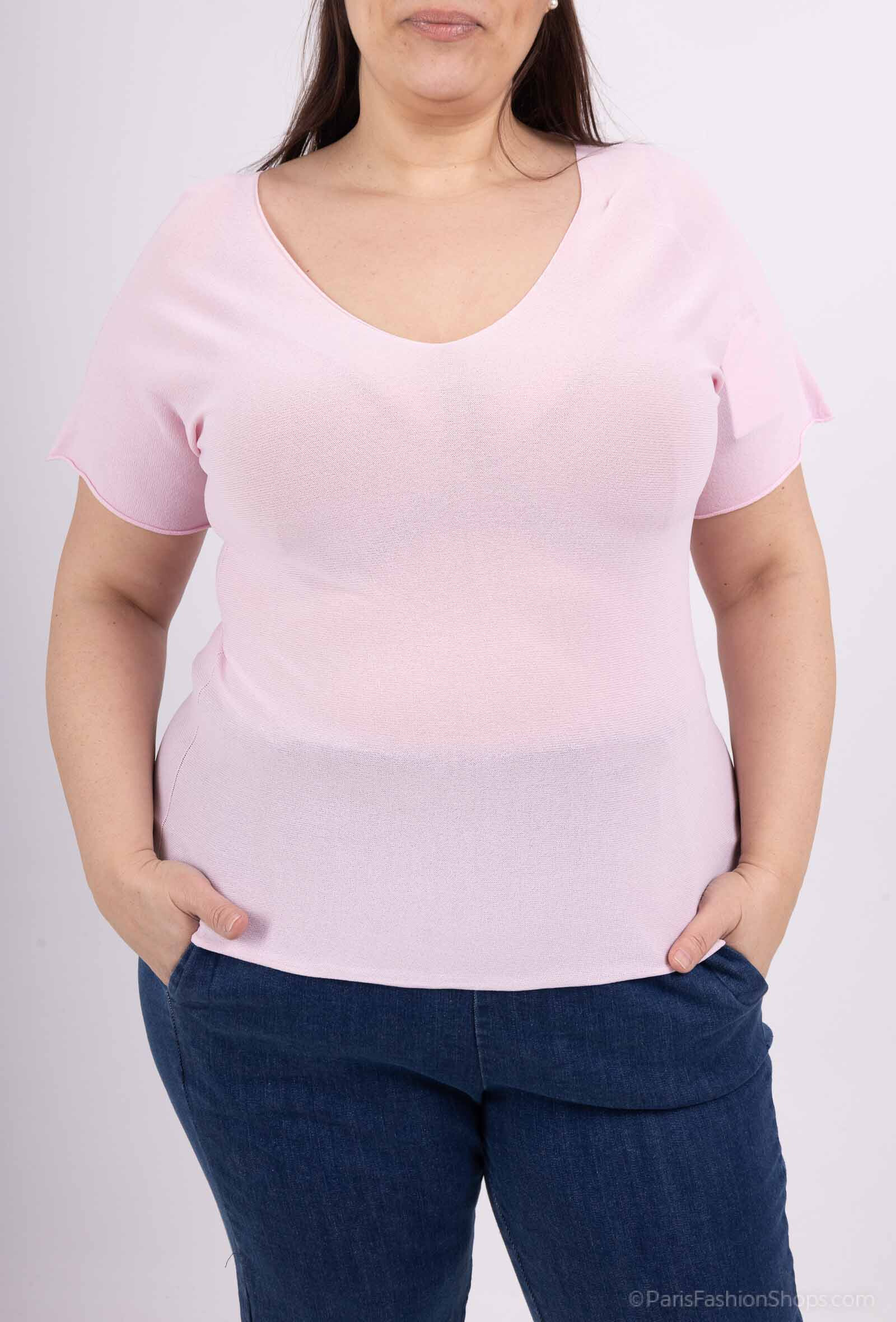 Wholesaler For Her Paris Grande Taille - United sweater with seam in V -neck