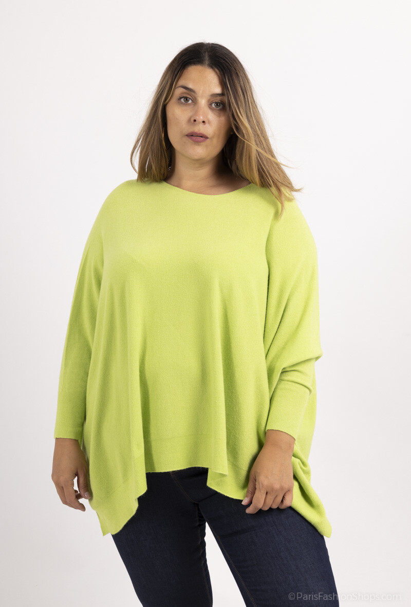Grossista For Her Paris Grande Taille - maglione oversize con scollo a barca, al tatto come il cashmere e maniche lunghe
