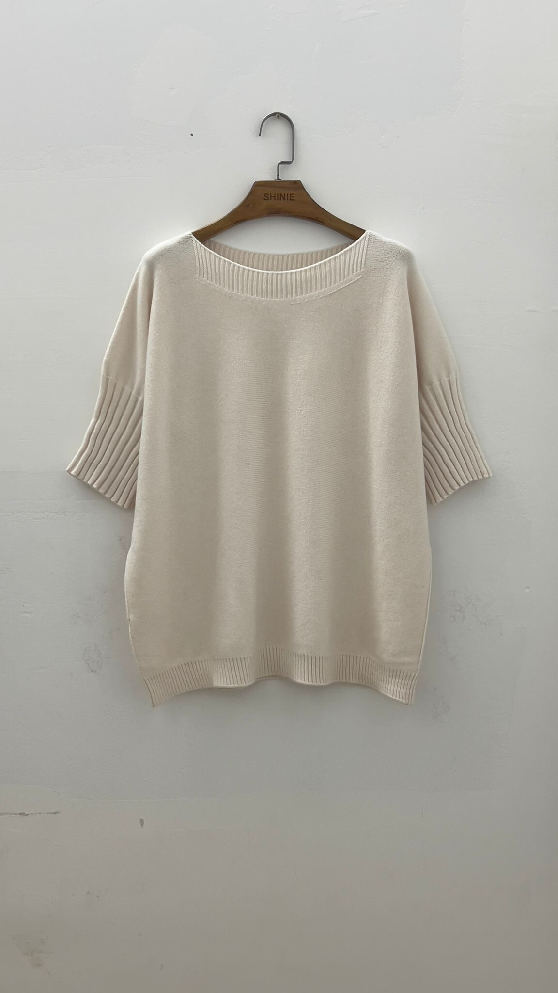 Mayorista For Her Paris Grande Taille - Jersey oversize liso de manga larga con cuello redondo y tacto cashmere