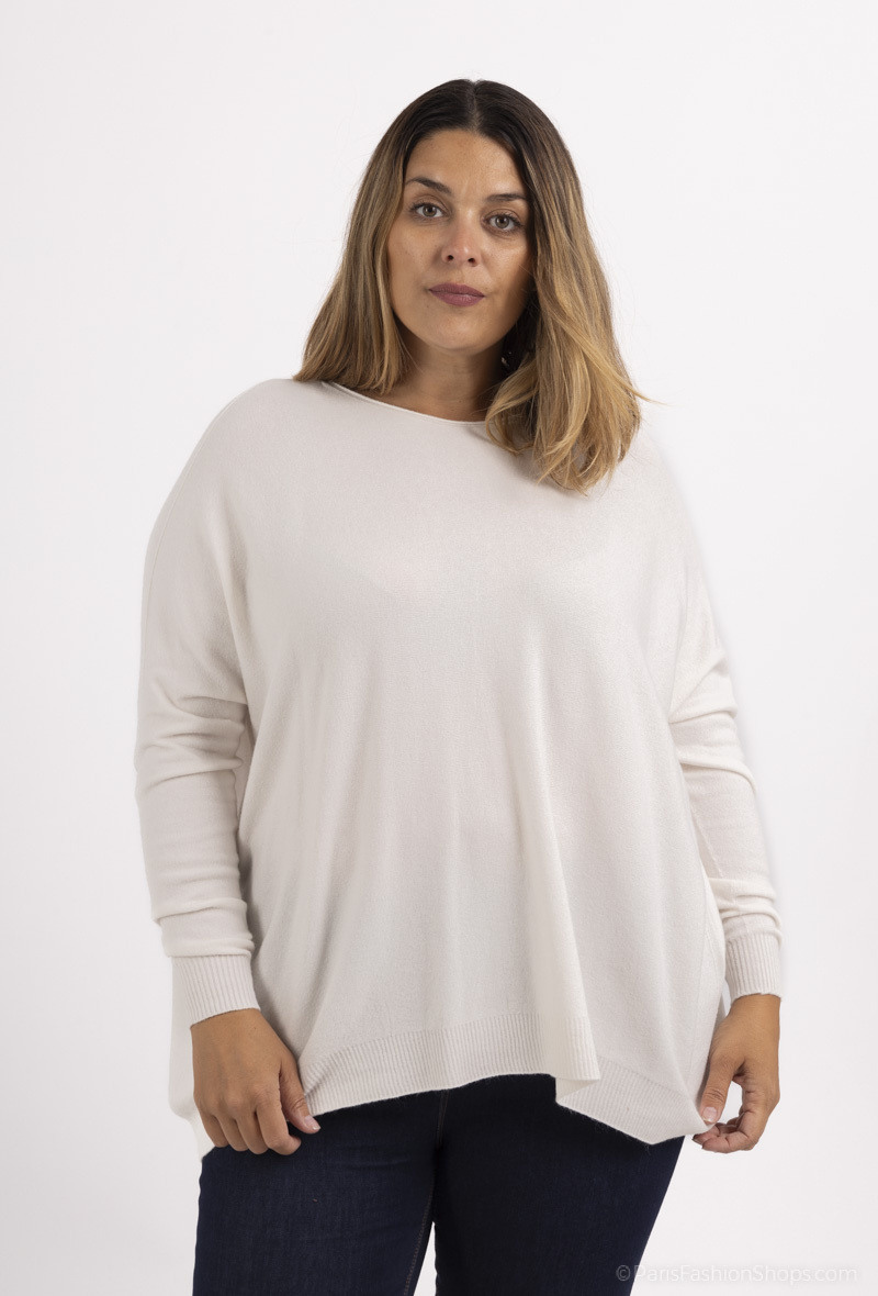 Wholesaler For Her Paris Grande Taille - Oversize sweater round neck with long sleeves to the touch of cashmere