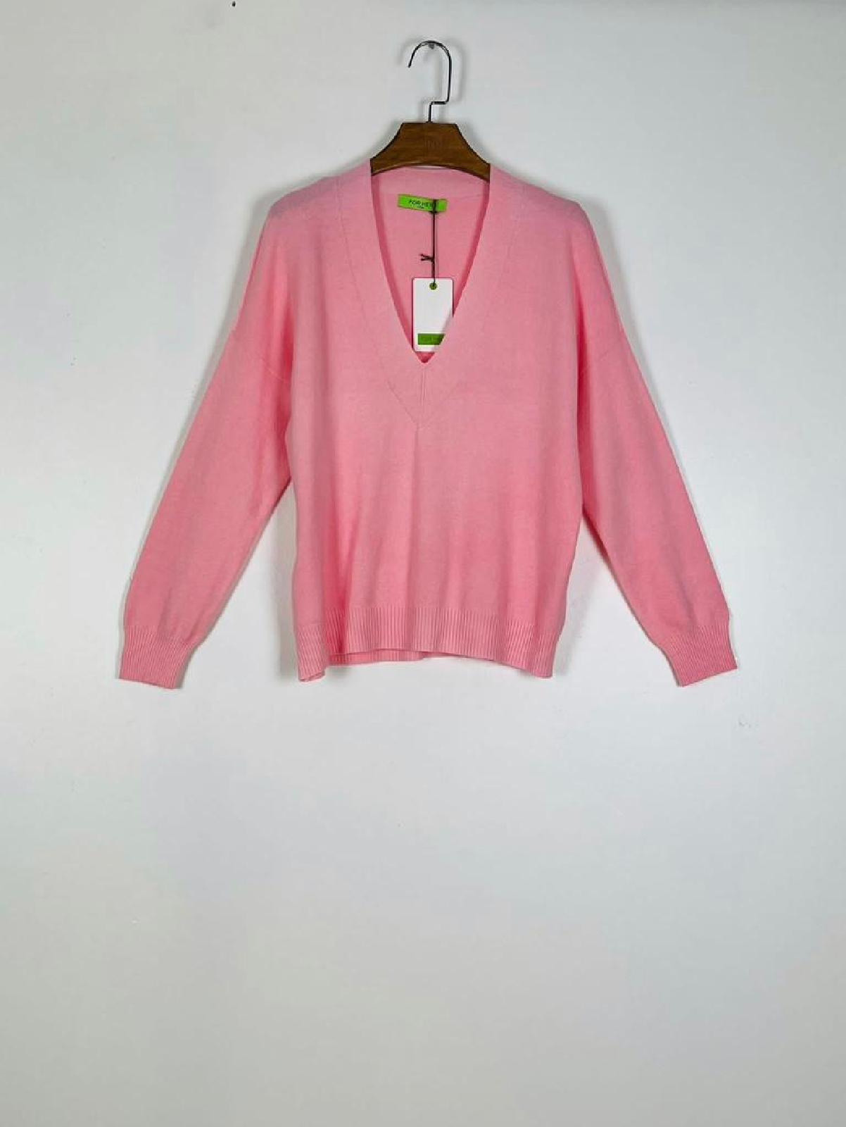 Wholesaler For Her Paris Grande Taille - Oversize sweater united with a V -neck produced with long sleeves touch cashmere