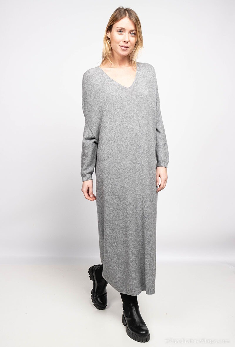 Wholesaler For Her Paris Grande Taille - Long V-neck knit dress