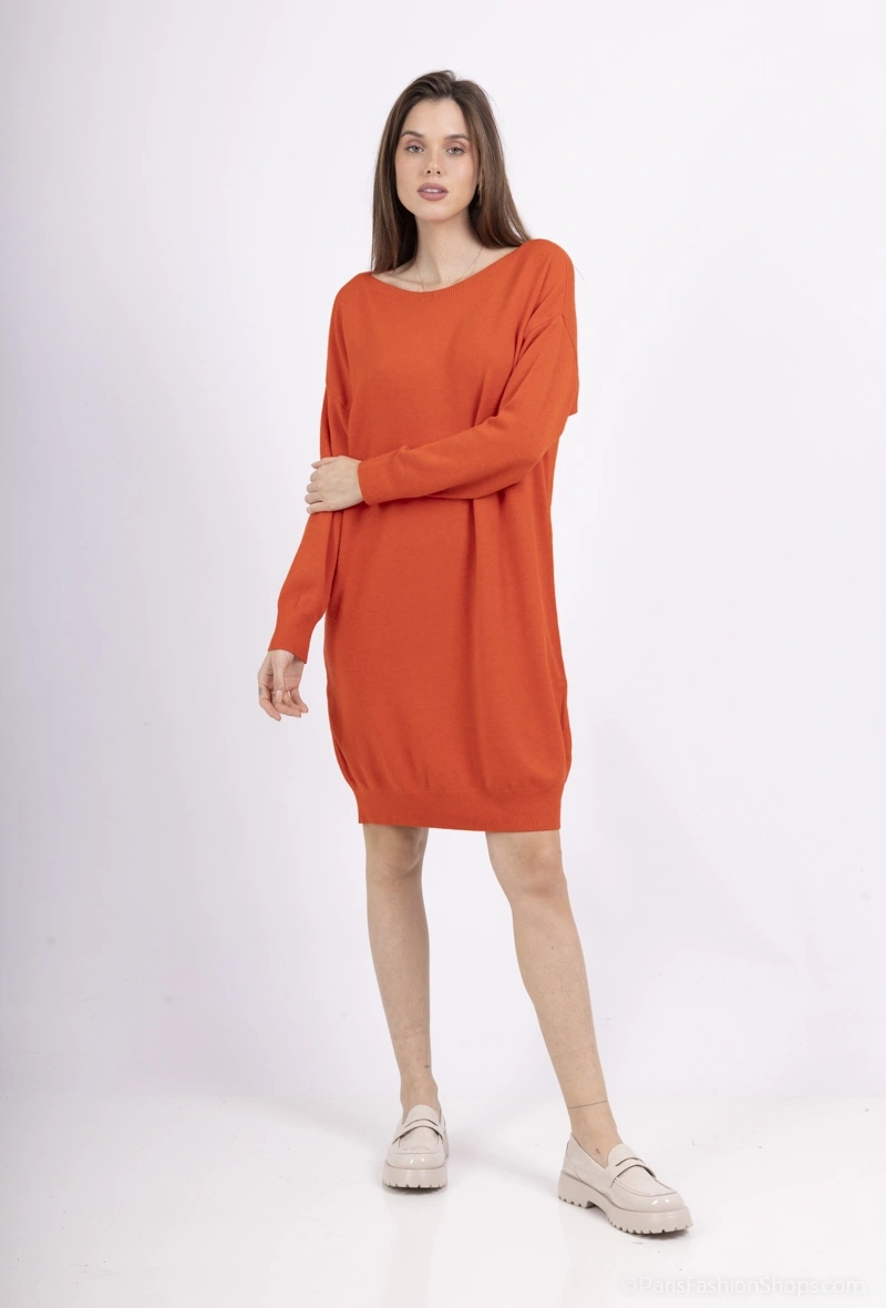 Wholesaler For Her Paris Grande Taille - Plain knit viscose dress