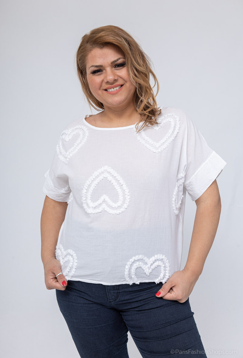 Wholesaler For Her Paris Grande Taille - Top united in 100% cotton with core round necks short sleeves