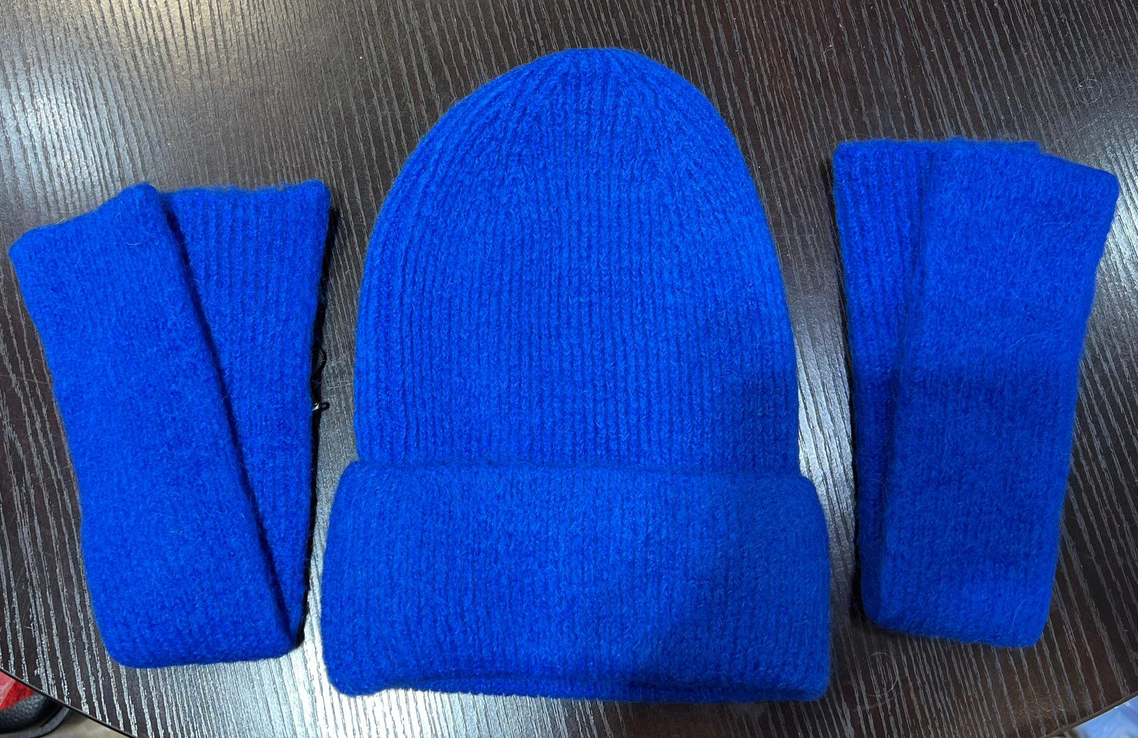 Wholesaler For Her Paris - Plain and ribbed baby alpaca hat and mittens set