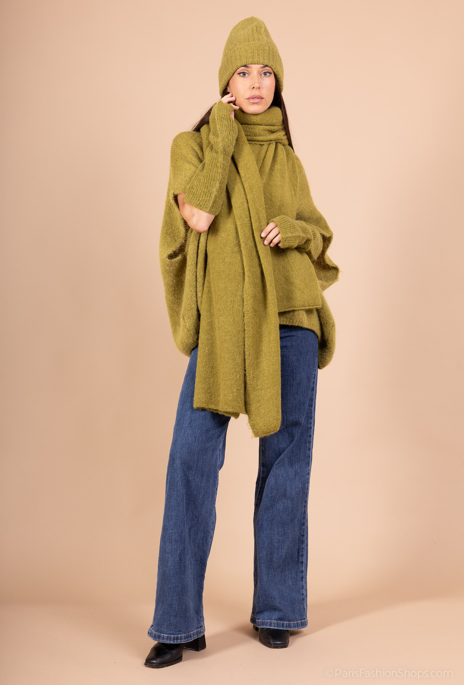 Wholesaler For Her Paris - Long stole scarf in baby alpaca, non-itchy, subtle elegance