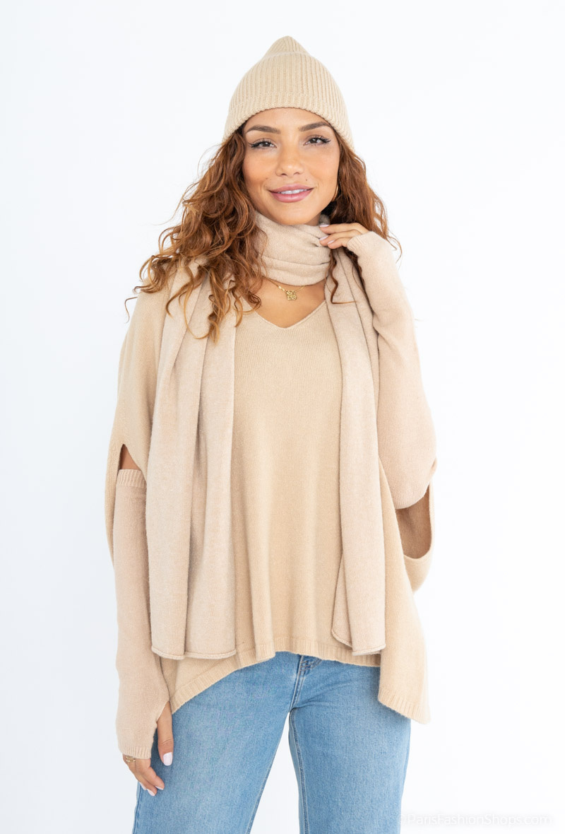 Wholesaler For Her Paris - Sweater/scarf/hat/mittens set