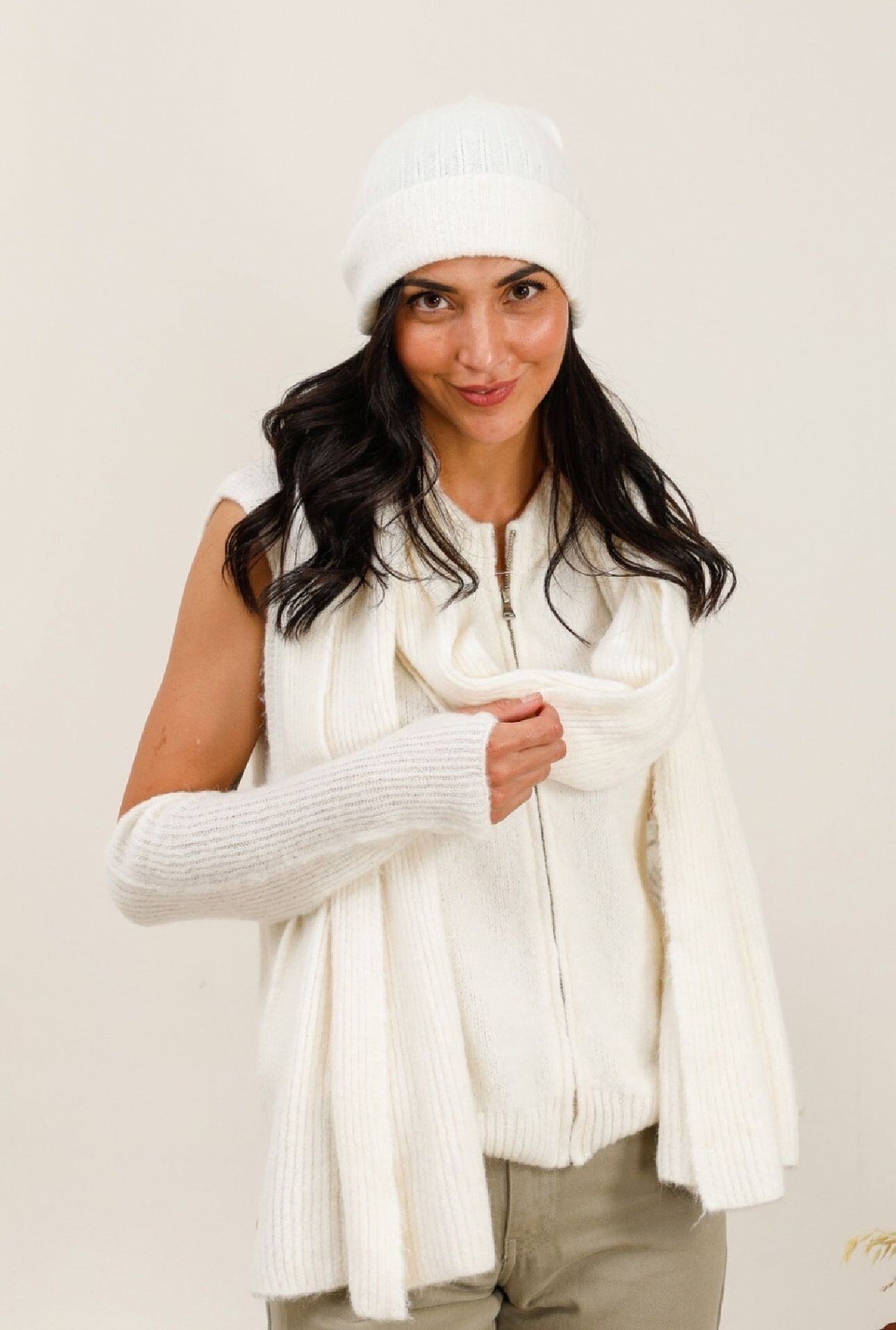 Wholesaler For Her Paris - Stole and hat set in baby alpaca that doesn't itch