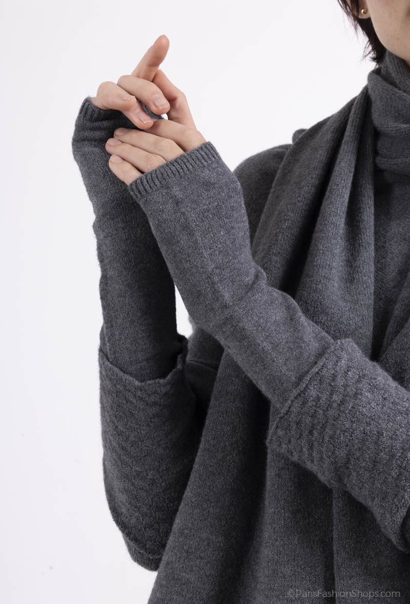 Wholesaler For Her Paris - Oversized knit top round neck