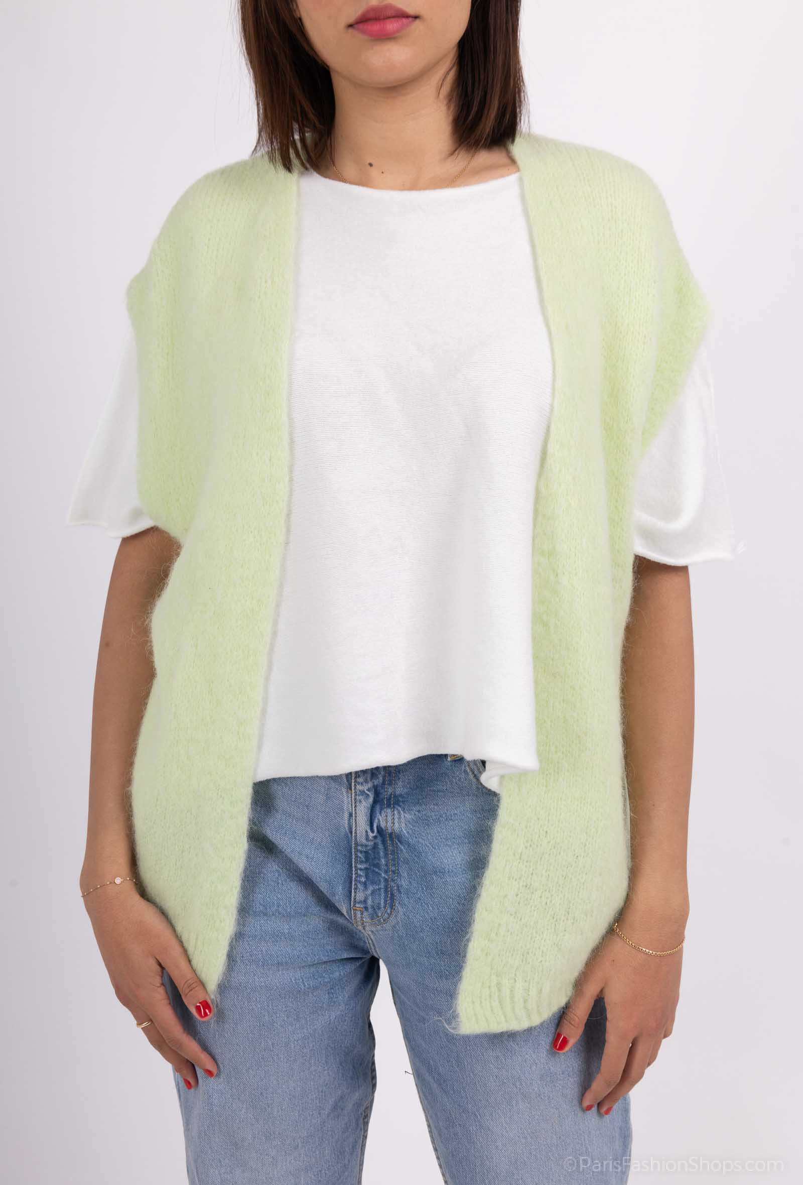 Grossista For Her Paris - gilet in baby alpaca semplice senza maniche