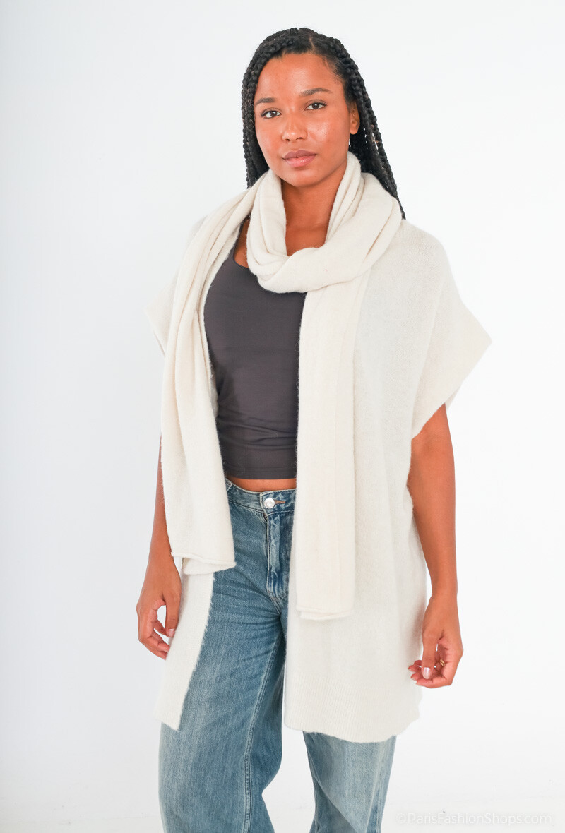 Wholesaler For Her Paris - Solid color sleeveless baby alpaca vest
