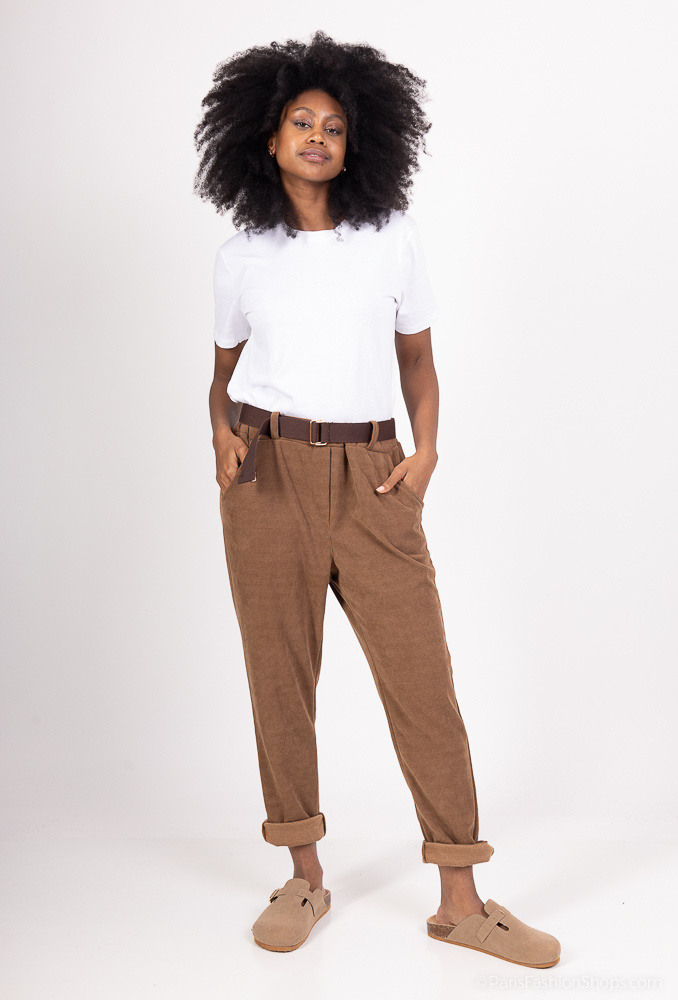 Wholesaler For Her Paris - Wide plain velvet pants